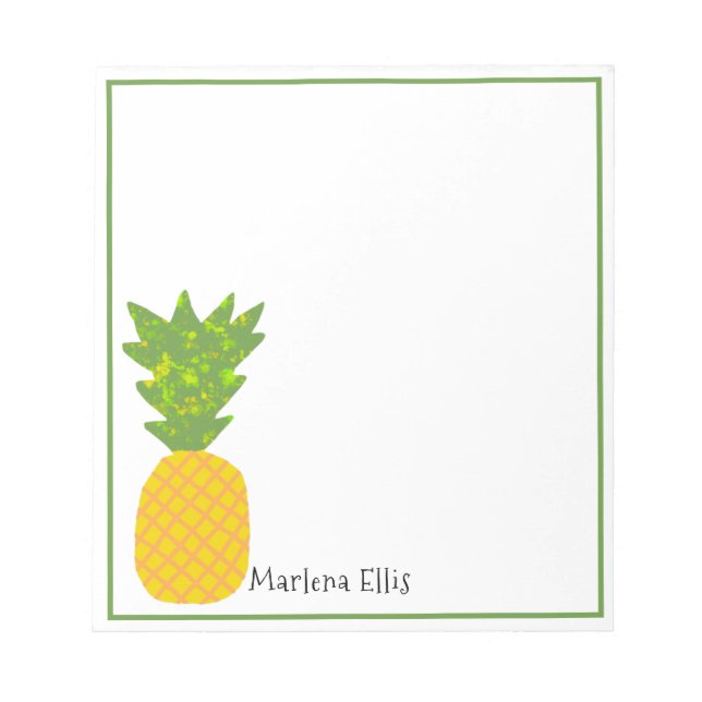 Bloc De Notas Notepad Tropical Personalizado De Piña (Frente)