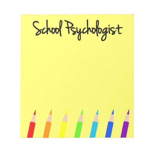 Bloc De Notas Notepad, un colorido psicólogo escolar (Frente)