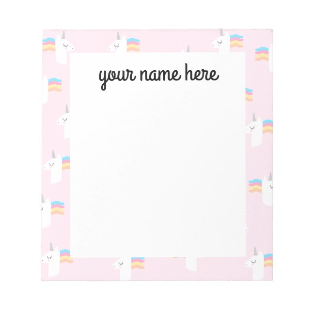 Bloc De Notas Notepad unicornio personalizado (Frente)
