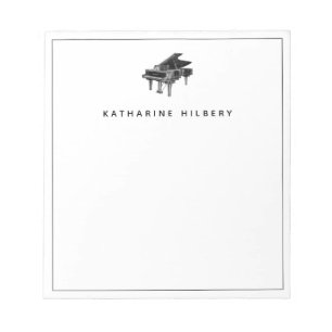 Bloc De Notas Notepads blancos Minimalistas de piano vintage