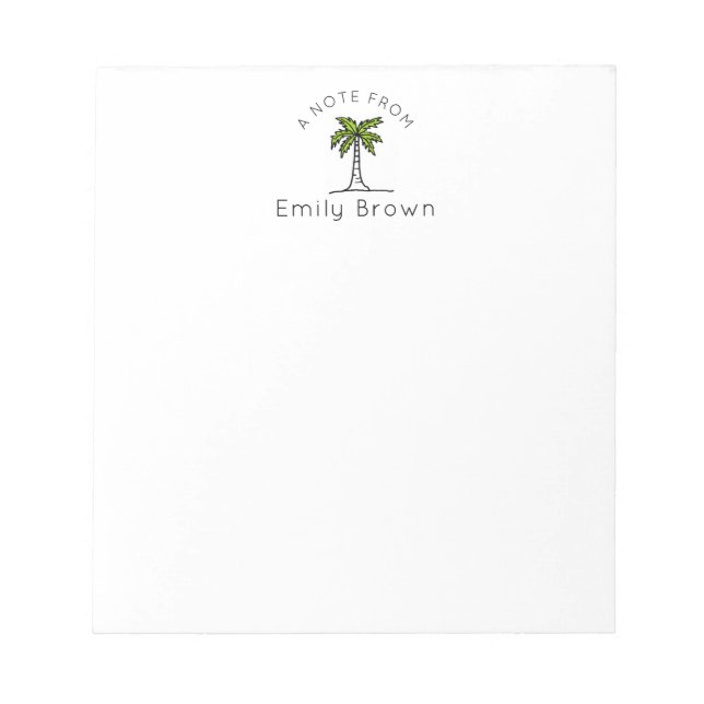 Bloc De Notas Notepads de árbol de palmas personalizadas (Frente)