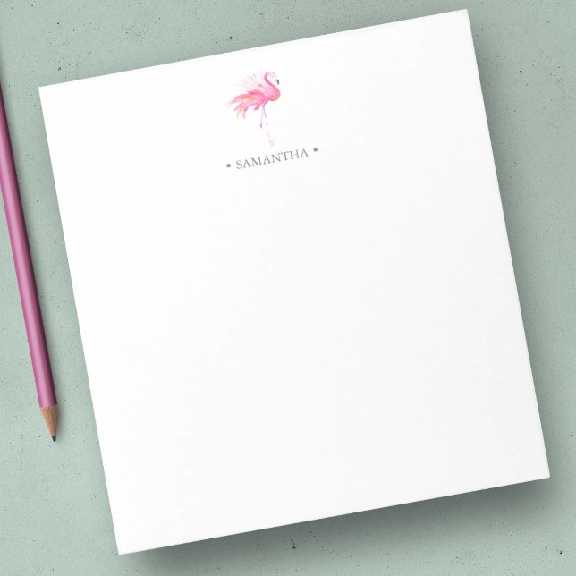Bloc De Notas Notepads de flamenco rosa capáz (Tropical pink flamingo notepads unique watercolor art by Victoria Grigaliunas of Do Tell A Belle)