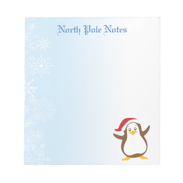Bloc De Notas Notepads de los Navidades de vacaciones de Penguin (Frente)