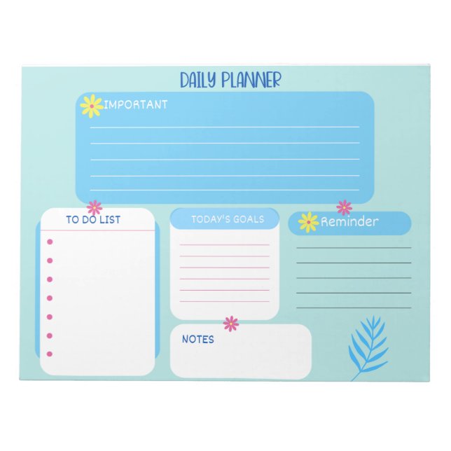 Bloc De Notas Notepads florales de Daily Planner (Frente)