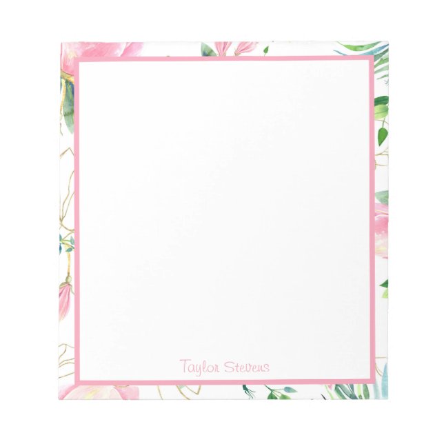 Bloc De Notas Notepads florales personalizado (Frente)