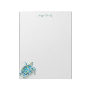 Bloc De Notas Notepads personalizados Turtle acuarela