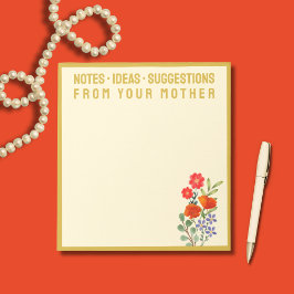 Bloc De Notas Notes From Your Mother Wildflowers Gold Frame
