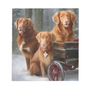 Bloc De Notas Nova Scotia Duck Toller Retriever Nieve Trineo