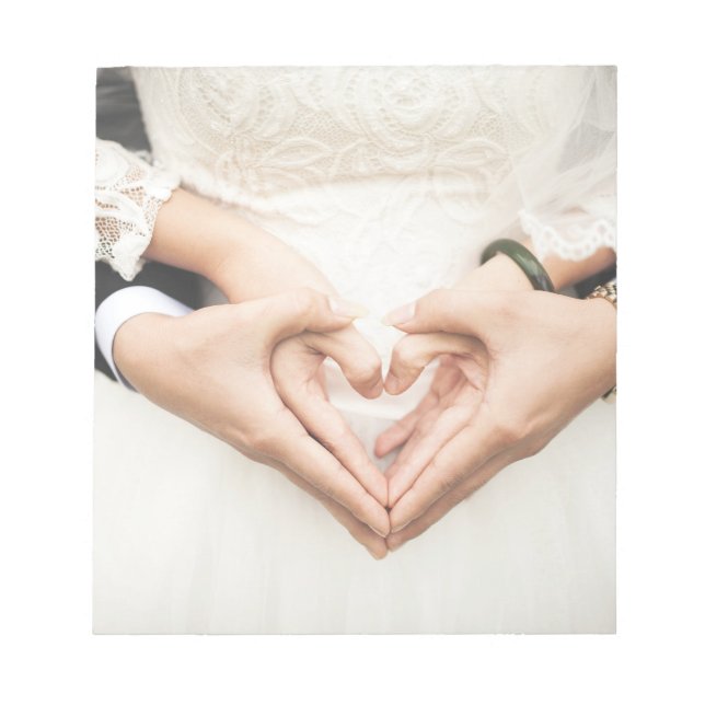 Bloc De Notas Novias y novias con mano (Boda) (matrimonio) (Frente)