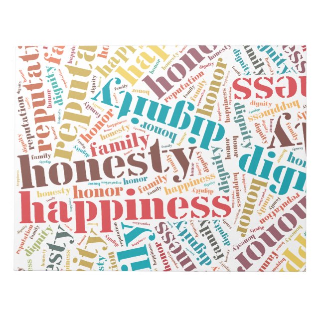 Bloc De Notas Nube de palabras positivas (Frente)