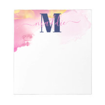 Nube moderna de tinta azul y rosa personalizada