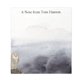 Bloc De Notas Nubes azul de búho acuarela personalizadas