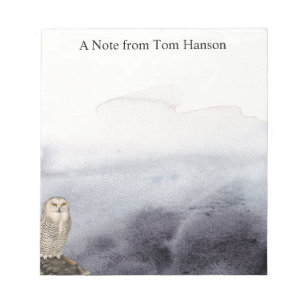 Bloc De Notas Nubes azul de búho acuarela personalizadas