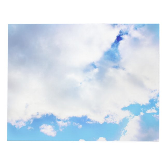 Bloc De Notas Nubes blancas esponjosas y cielo azul (Frente)