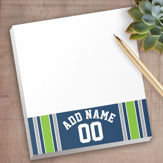Bloc De Notas Número de nombre personalizado de Jersey para Depo (Personalized Notepad - a fun gift or useful promotional product)