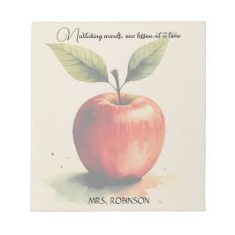 Bloc De Notas Nurture Minds Watercolor Apple Teacher Gift