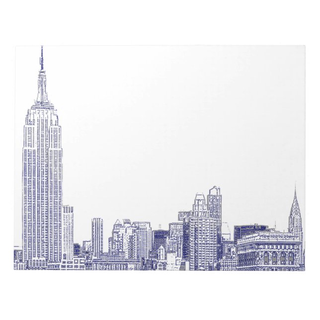 Bloc De Notas NYC Skyline Etched 01 Blue (Frente)