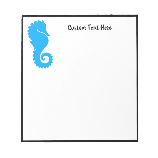 Bloc De Notas Ocean Beach Seahorse Black Blue Personalizado (Frente)