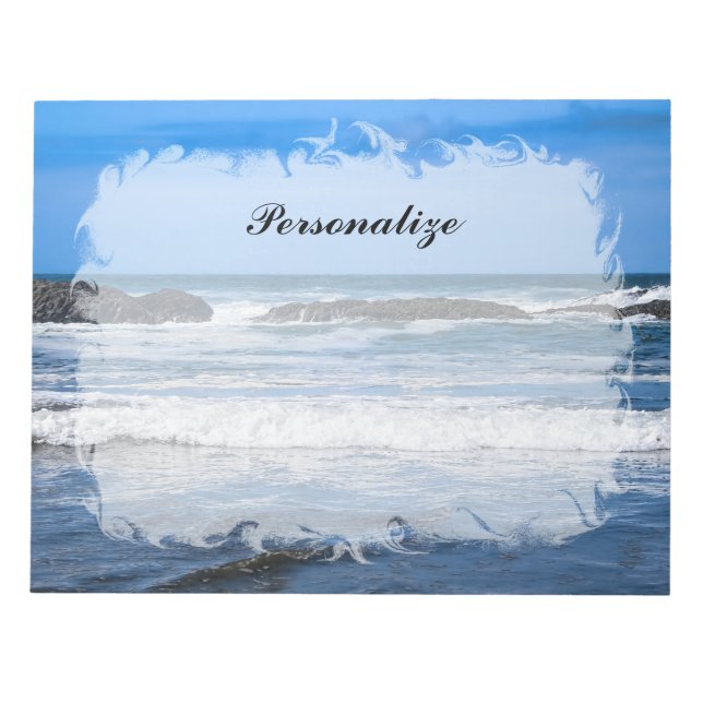 Bloc De Notas Océano Pacífico azul con nombre (Frente)