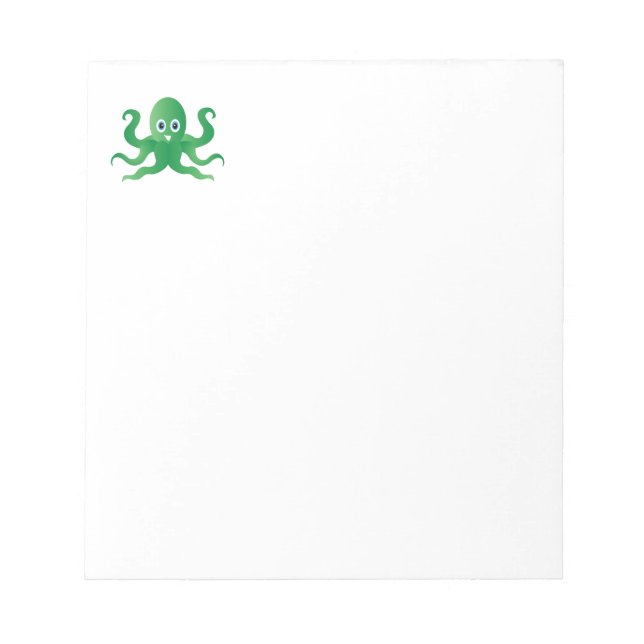 Bloc De Notas Octopi verde divertido (Frente)