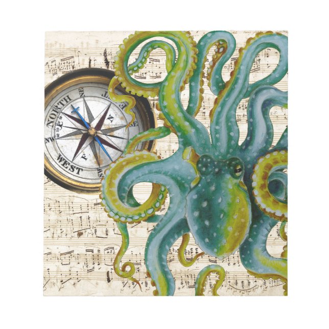 Bloc De Notas Octopus Tentacles Compass Music (Frente)