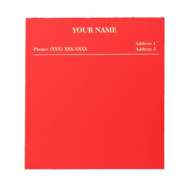 Bloc De Notas Office Memo Pad (rojo) (Frente)