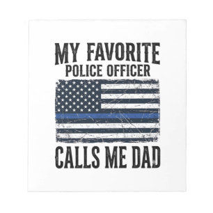 Bloc De Notas Oficial de policía Papá Línea Azul Delgada Vector