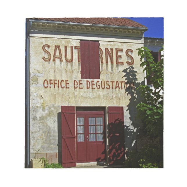 Bloc De Notas Oficina de Degustación de Sauternes (Cata de Vino (Frente)