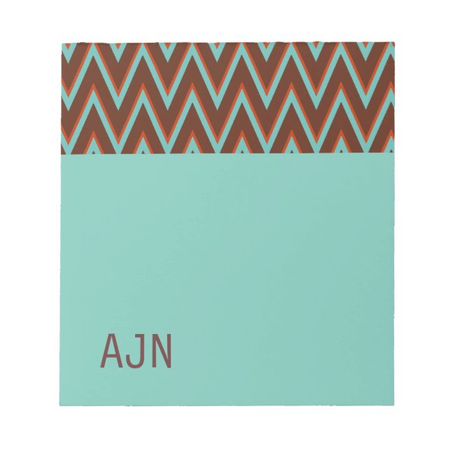 Bloc De Notas Oficina escolar de monograma turquesa Notepad Gift (Frente)