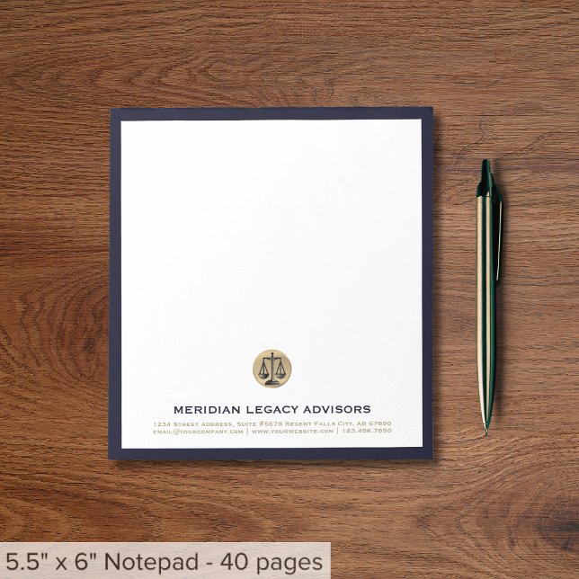 Bloc De Notas Oficina Jurídica Elegante Profesional Personalizad (Subido por el creador)