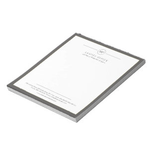 Bloc De Notas Oficina moderna abogado monograma blanco gris oscu
