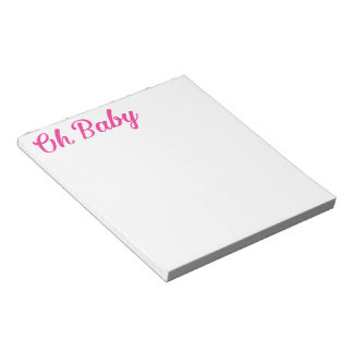 Bloc De Notas Oh bebé chica rosa personalizada