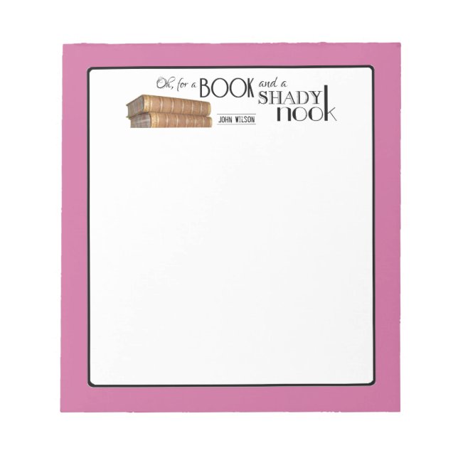 Bloc De Notas Oh por un libro y un rincón oscuro (Frente)