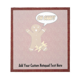 Bloc De Notas Oh Snap, hombre de pan de jengibre con pierna rota