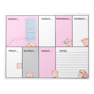 Bloc De Notas Oinky A4 semanal planner / notepad