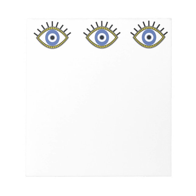 Bloc De Notas Ojo azul, buena suerte, protección de ojos malvado (Frente)