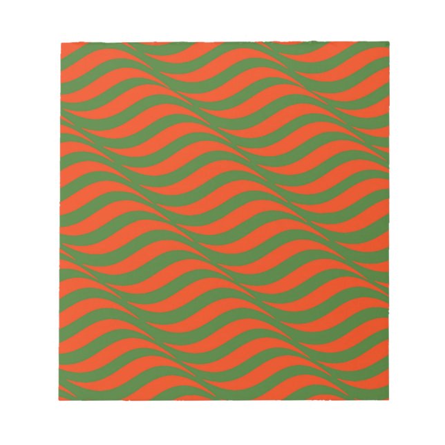 Bloc De Notas Olas Rojas y Verdes (Frente)