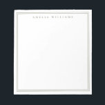 Bloc De Notas Olive Green Minimalist Monogram<br><div class="desc">Create your own personalized notepad with monogram name in elegant chic typography and olive green line border design.</div>