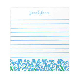 Bloc De Notas Olviden-Me-Not Blue Flower Garden Lining