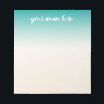 Bloc De Notas Ombre Notepad Personalizado<br><div class="desc">Billete verde azulado y beige personalizado</div>