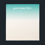Bloc De Notas Ombre Notepad Personalizado<br><div class="desc">Billete verde azulado y beige personalizado</div>