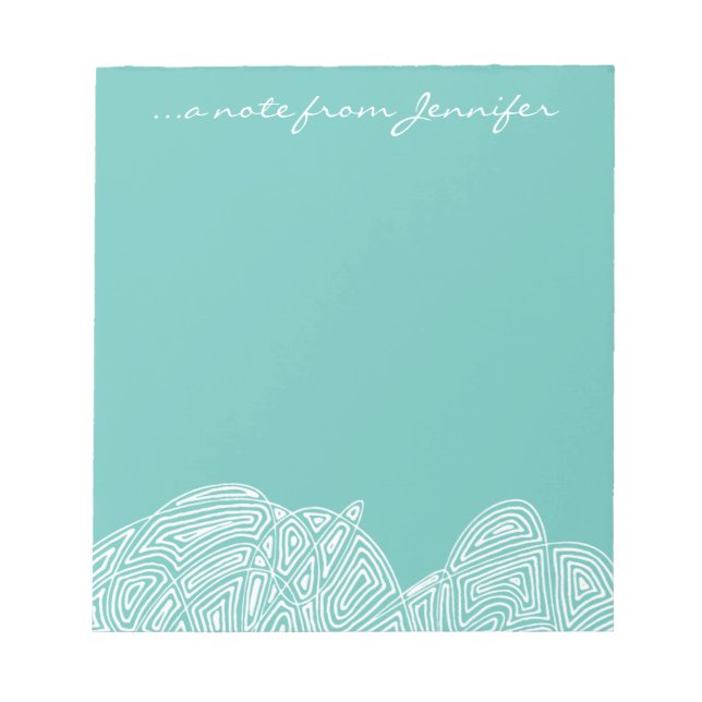 Bloc De Notas Ondas verde azuladas (Frente)