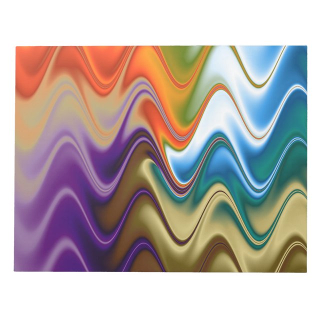 Bloc De Notas Ondulado Multicolor Abstracto (Frente)