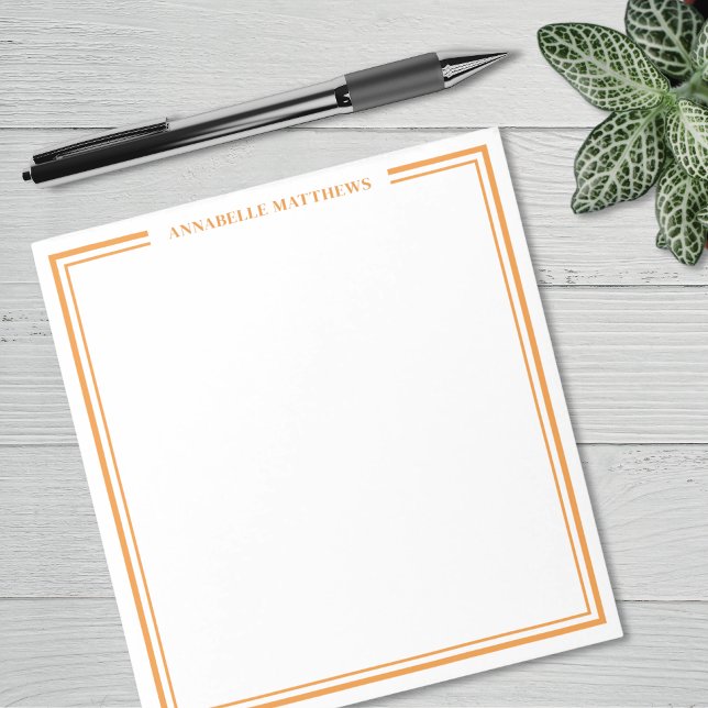 Bloc De Notas Orange Minimalist Monogram (Orange Minimalist Monogram Notepad)