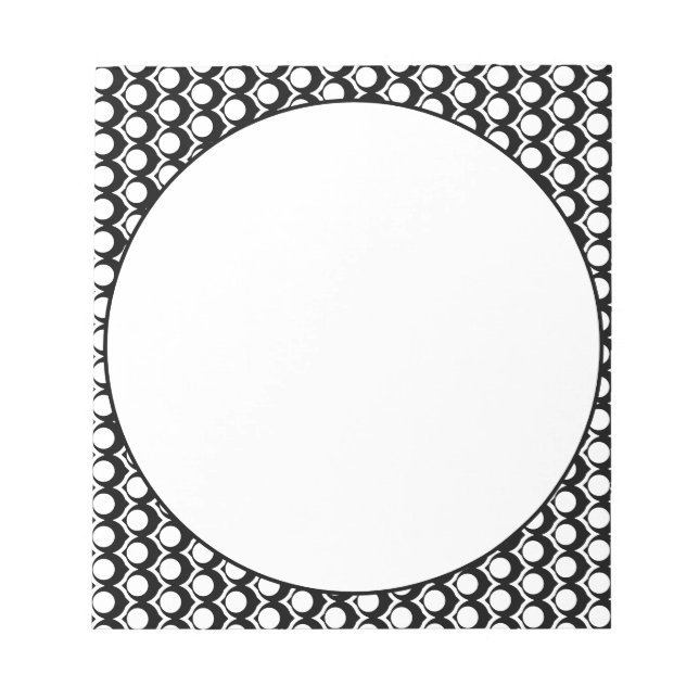 Bloc De Notas Órbita geométrica moderna en blanco y negro (Frente)