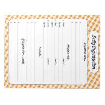 Organización diaria - Naranja Gingham Notepad