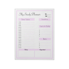 Bloc De Notas organizador diario de la tabla de horarios del pla