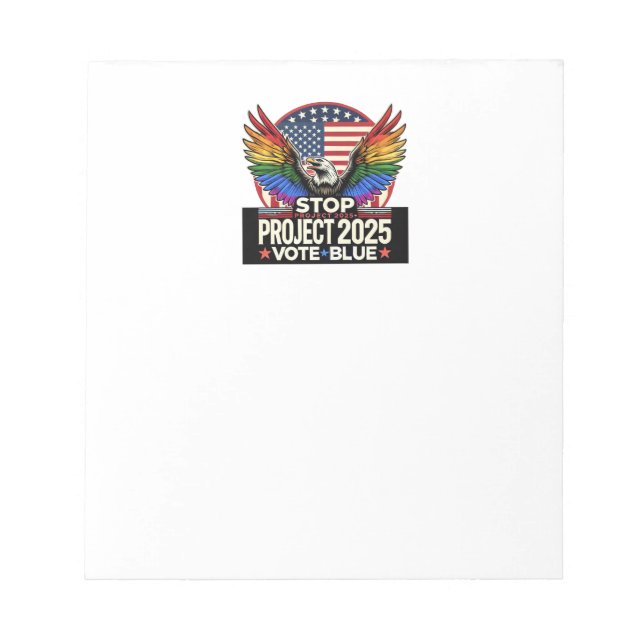 Bloc De Notas Orgullo - Stop Project 2025 - Vote Azul (Frente)