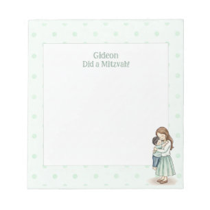 Bloc De Notas ¡Orgulloso de ti! Mamá y hijo abrazo Mitzvah perso