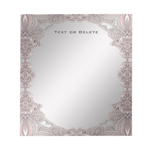 Bloc de notas ornamental rosa (Frente)